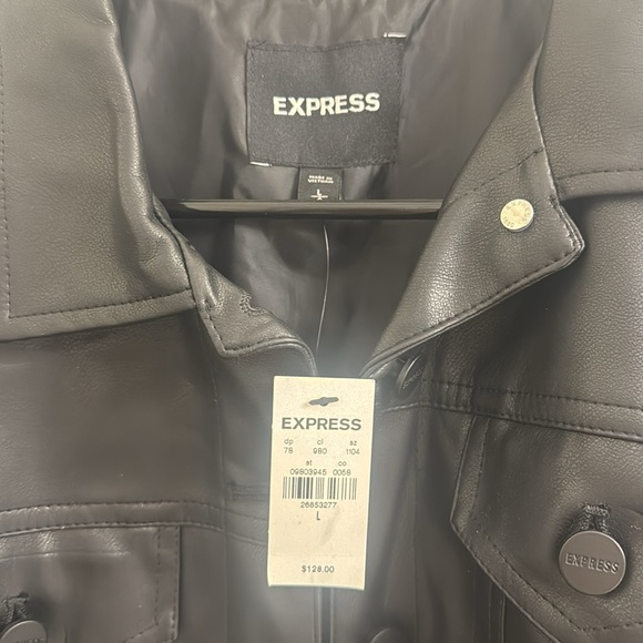 NWT women’s Express black faux leather jacket - Picture 2 of 3